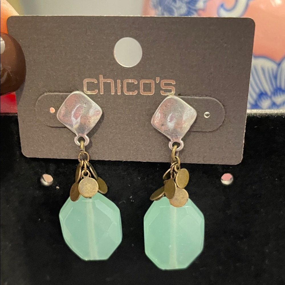 Chico's Aqua Dangle Earrings